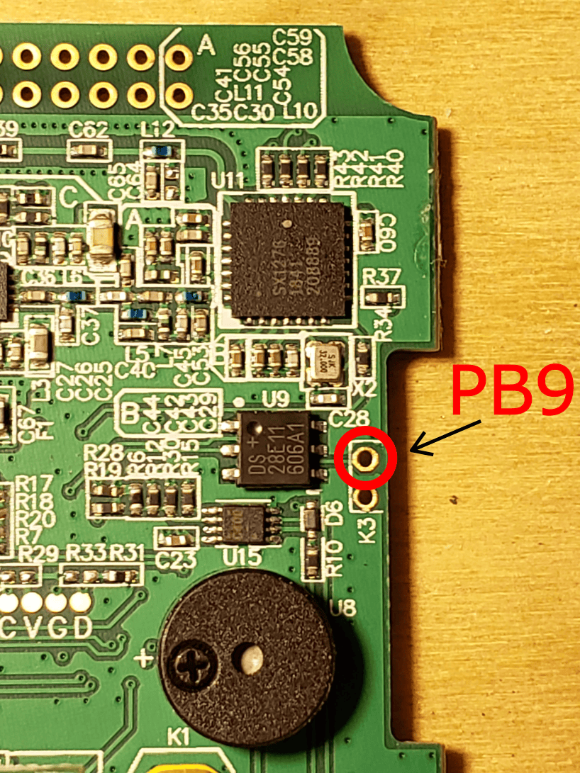 PB9 pad location