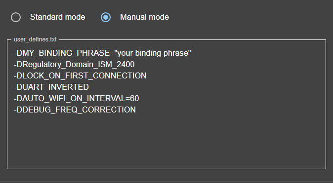 configurator manual_mode with freq_correction