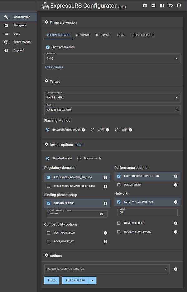 2400 RX Options