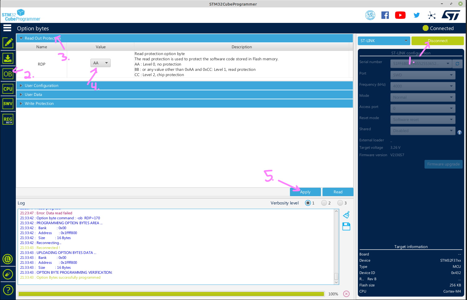 STM32CubeProgrammerSteps